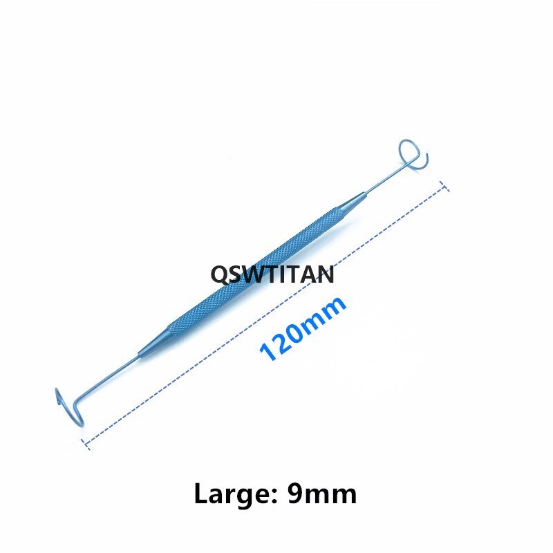 Titanium double ended pigtail ophthalmic probe eye surgical instruments: Ti- Large