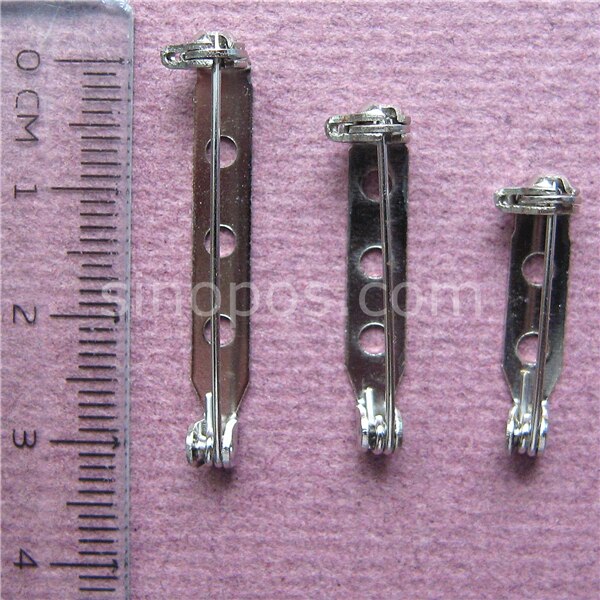 Steel Brooch Back Bar Pins with Safety Catch, Badge Safety Pins Backs Latch Clasp locking catch, arts crafts accessories