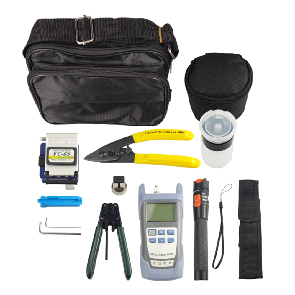 15 IN 1 Fiber Optic Cable Tester Tool Kit Optical Power Meter OPM -70-+10dBm Visual Fault Locator 10/20/30mw VFL Tester Pen