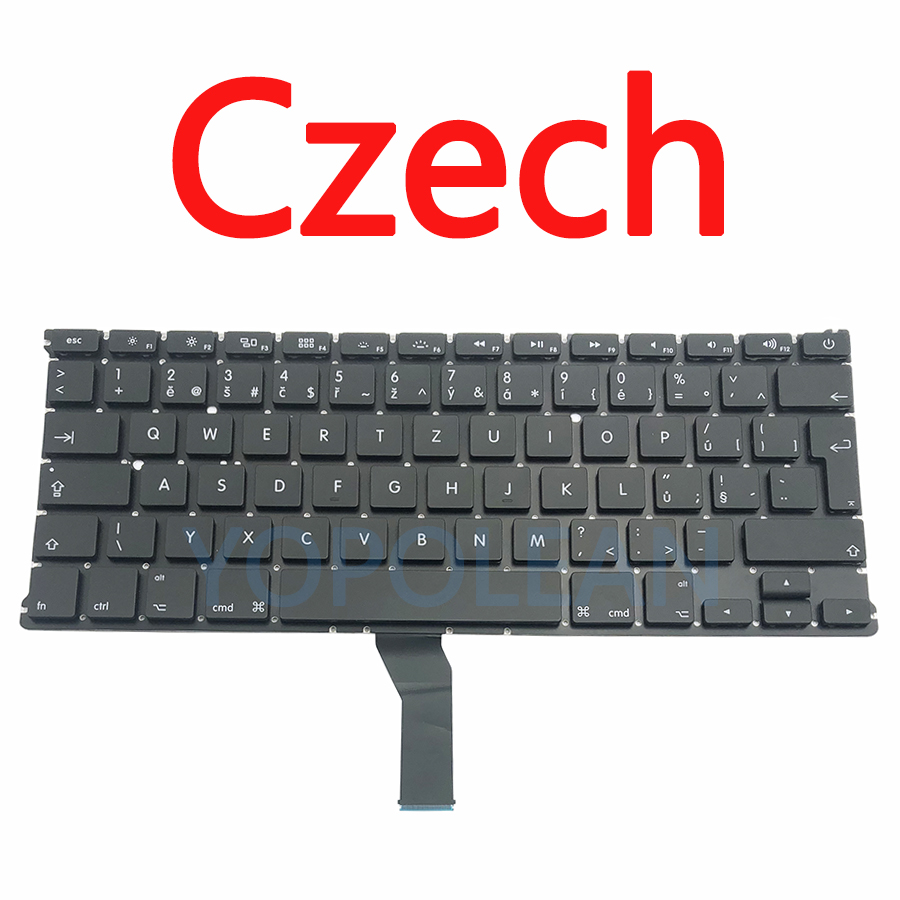 Klawiatura Zamienna US UK Rosyjski Hiszpański Francuski Niemiecki do Macbook Air 13" A1369 A1466: Szary