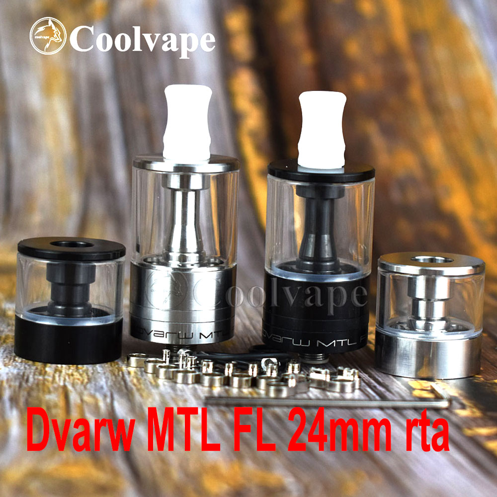 coolvape Dvarw MTL FL 24 rta 24mm diamater Single Coil Airflow Tank Rebuildable 316ss atomizer rta with 510 mtl drip tip