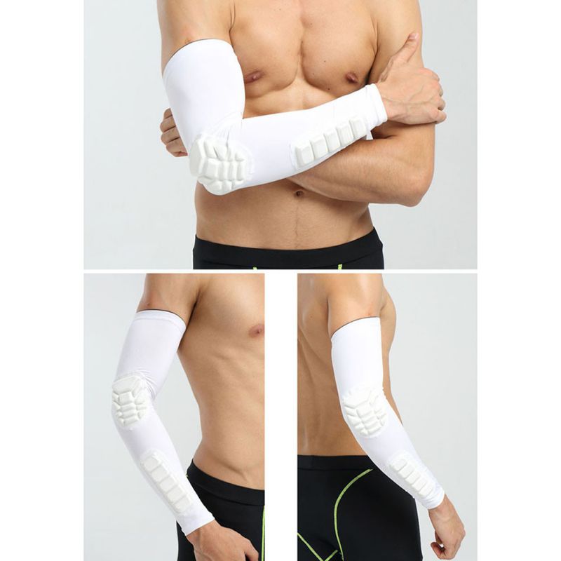 Arm Warmers Sport Basketball Sleeves Honeycomb Anti-collision Non-slip Compression Elbow Pads Protector Armband Safety Band