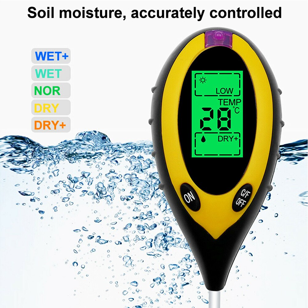 4 in 1 Digital PH Meter PH Tester Soil Water Moist... – Vicedeal image.