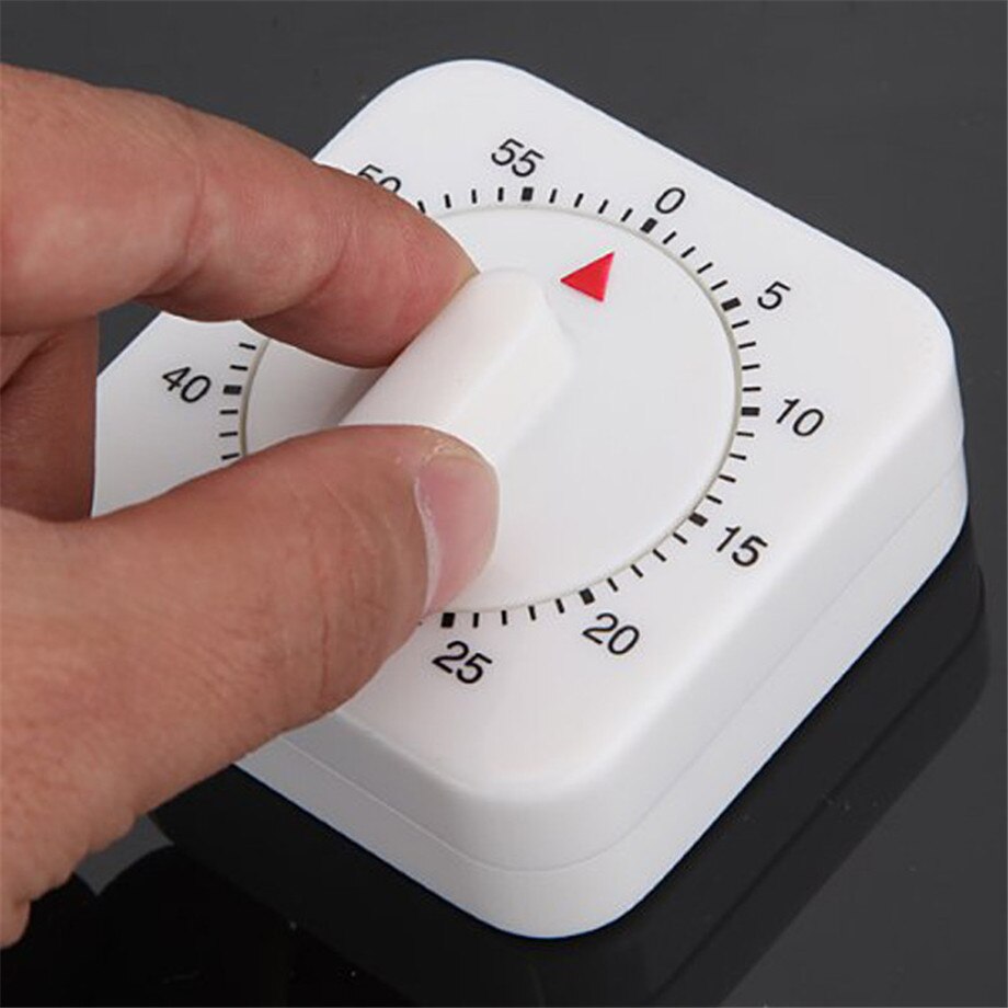 NUOBESTY Mechanischer Küchentimer 60 Minuten – Laut, Batterielos, Silber – Perfekt Für Kochen & Backen