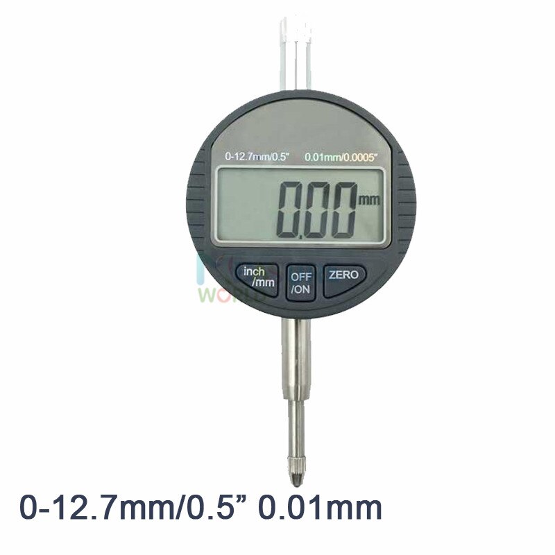 Digital Dial Indicator 0-12.7mm/0.5&#39;&#39; 0-25.4mm 0.01mm Mini Magnetic Base Holder Gauge Caliper Measuring Tools: 0-12.7x0.01mm