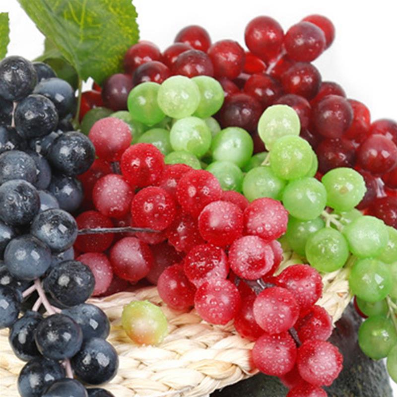 4 Bunches Artificial Grape Realistic 24-Grain Artificial Fruit Photography Prop