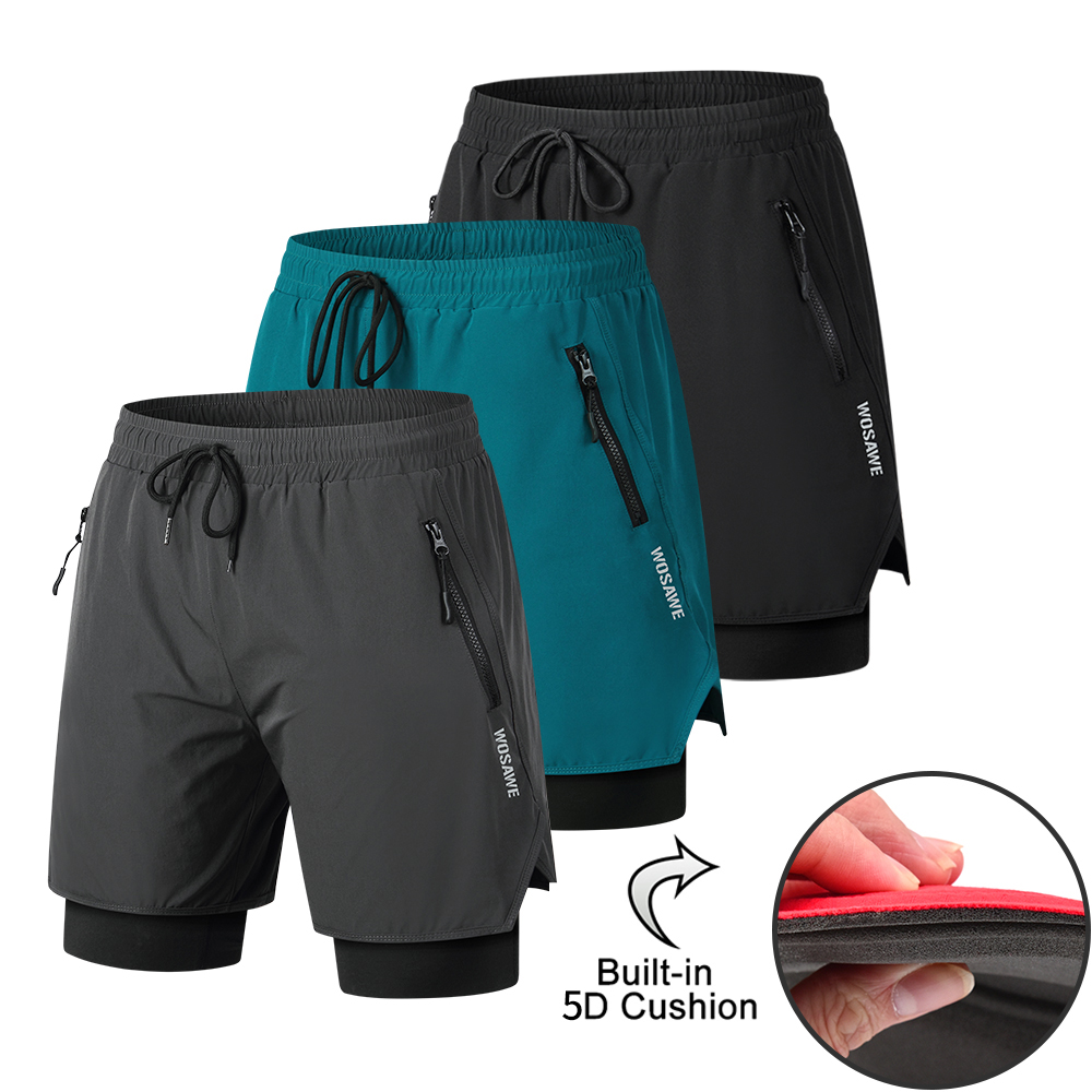 WOSAWE Heren Fietsbroek Mountainbike Schokbestendig 5D Gewatteerde Shorts Lichtgewicht Loose Fit MTB Fietsbroek Rijbroek