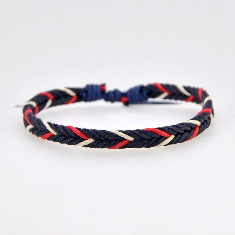 Pulseras ajustables colores azul/negro pulseras tejidas accesorios de joyería muñequera exquisita
