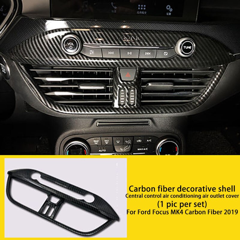 For Ford Focus MK4 Carbon Fiber Central control air conditioning panel cover Car Accessories Style: Default Title
