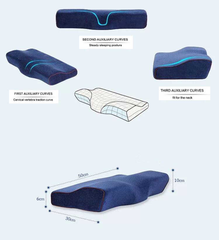 Memory Foam Pillow Neck Massage Ergonomic Curve Cervical Orthopedic Neck Bed Sleeping Head Cushion Pillow