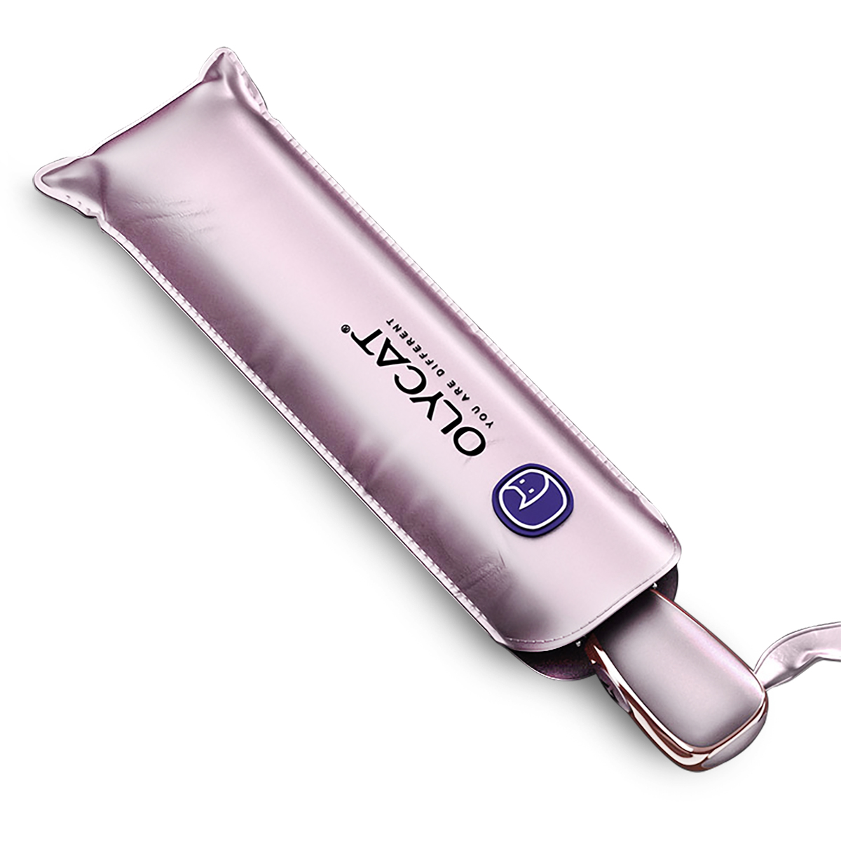 Parapluie de soleil plat de luxe, Portable, Anti UV, parapluie pliant automatique, coupe-vent, titanime, revêtement argenté, Parasol 6K UPF50 +: Pink