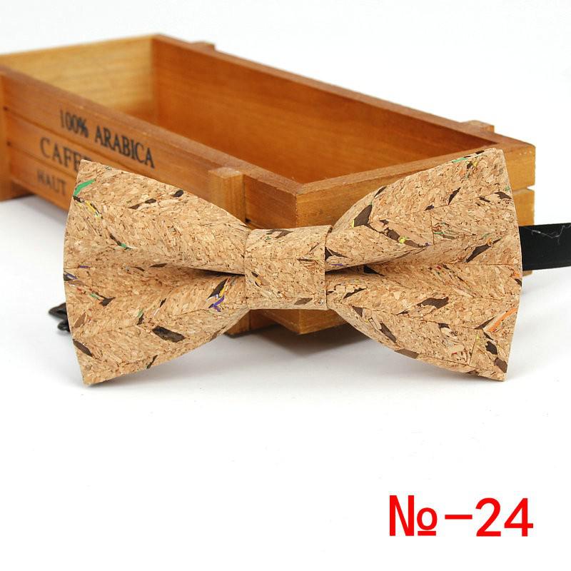 Pajarita de madera de corcho para hombre, pajaritas de madera a rayas Vintage, accesorios de mariposa para boda, negocios informales, Retro, novedad: 24