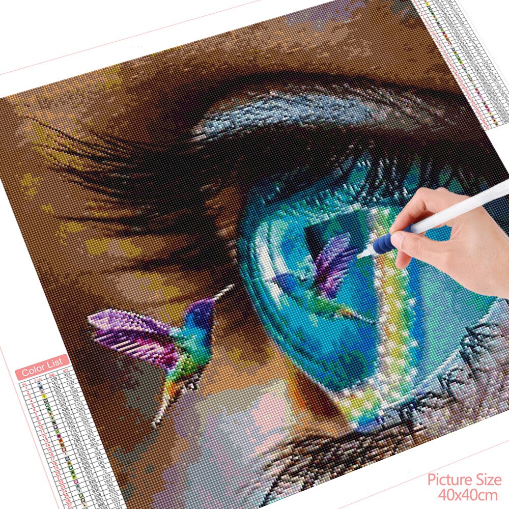 HUACAN – peinture diamant œil 5D, bricolage, broderie, mosaïque, colibri, point de croix, décoration de la maison, artisanat
