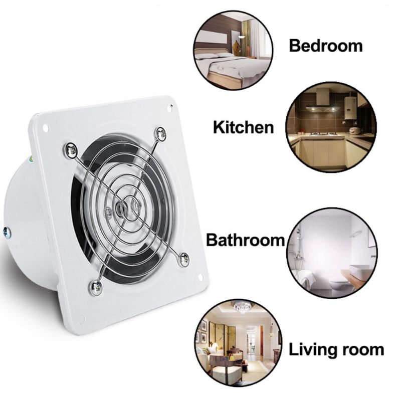 4 Inch Extractor Exhaust Fan Quiet Air Ventilation Fans 25W Wall Window Ventilator for Toilet Bathroom Kitchen Room