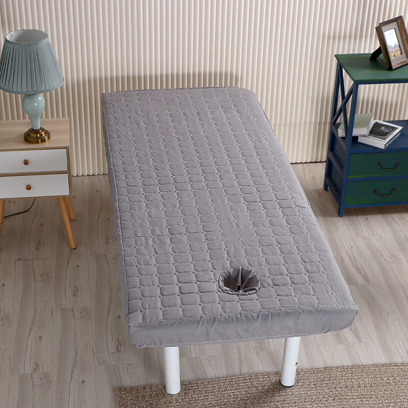 Stevig, dik hoeslaken voor massagetafels, huidvriendelijk, antislip bedovertrek voor massage en spa, met gaten: Vol / Lichtgrijs