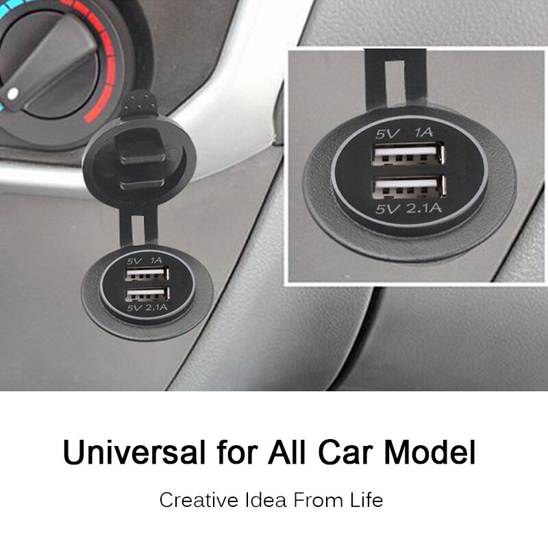 Chargeur USB universel pour moto et bateau | modèle, chargeur de voiture, double chargeur USB avec 3. 1a charge rapide pour camions automobiles, dispositif USB pour bateau