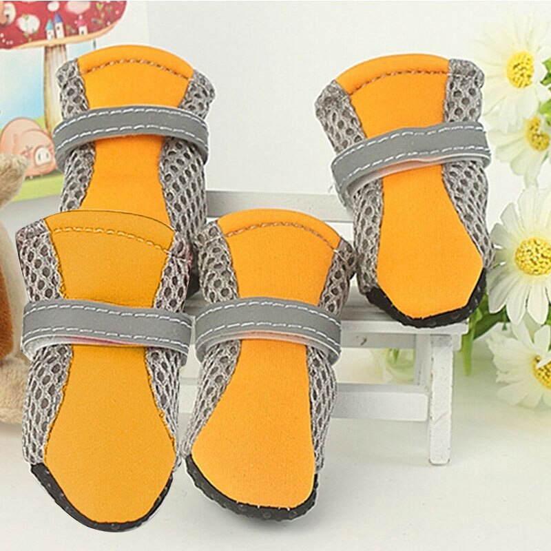 Pet Dog Rain ShoesDog Booties Rubber Portable Anti Slip Waterproof Dog Cat Rain Shoes Autumn and Winter S/M/L/XL: orange / XL