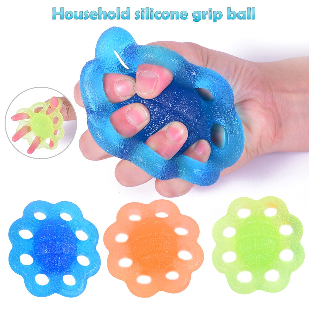 Finger Trainer Silicone Grip Ball Hand Grip Ball Finger Practice Exercise Muscle Power Rubber Rehabilitation Training Gripper