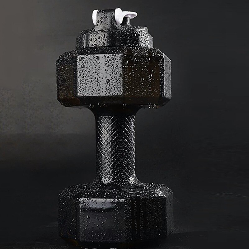 Dumbbell Cup Gym Draagbare Halter Water Cup Outdoor En Indoor Sport Fles Groen Water