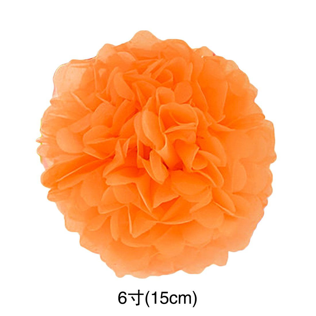 5pcs Pompon Tissue Paper Pom Poms Flower Balls for Wedding Room Party Supplies Decoration Home Garden DIY Craft Paper Flower: 15cm Orange