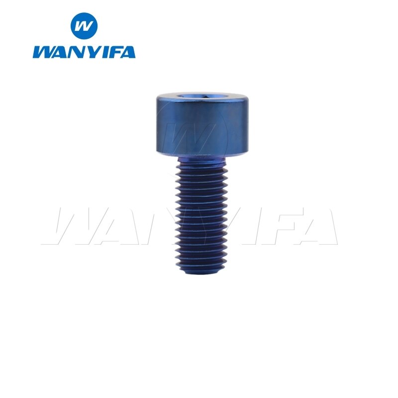 Wanyifa titan bolt  m5 x 10 12 16 18mm unbrakonøkkel stigma hode ti skrue til sykkelstamme setepinne: M5 x 12mm blå