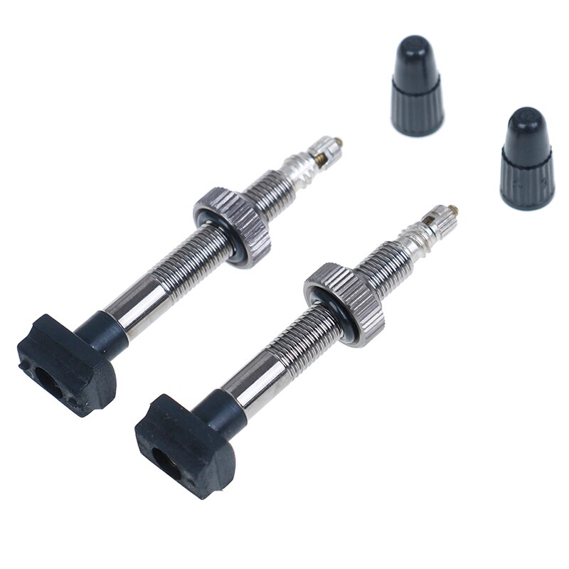 1pc Bicycle Tubeless Tire Presta Valve 60mm Alloy Stem Brass Core For Mountain Road Bikes W/ Cap & Tool