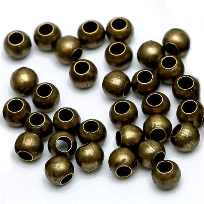 1000 Uds , bañado en plata Metal espaciadores redondas de accesorios para DIY pulsera de pendiente de collar de joyería de 3mm: Bronze