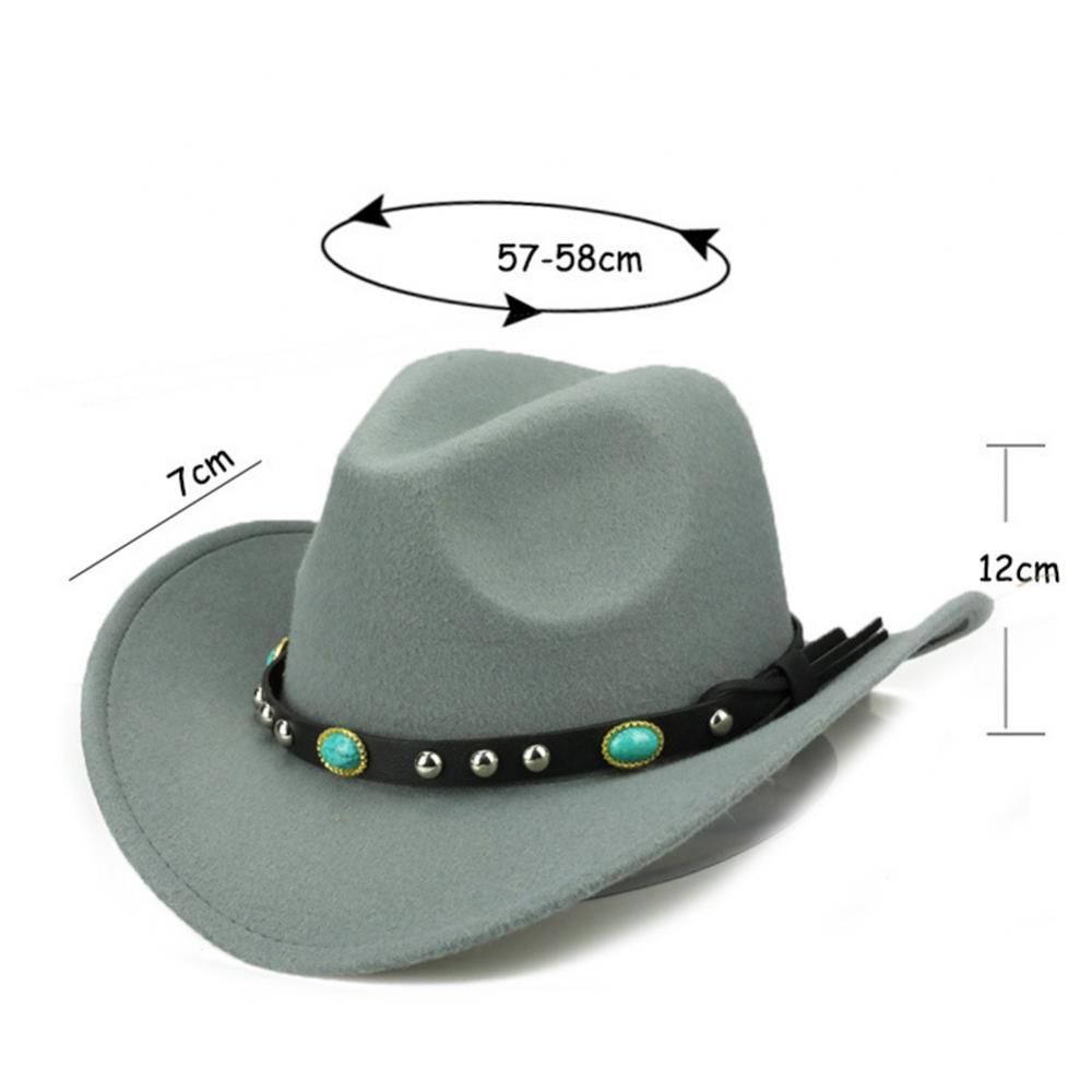 Rivet Roll Up Wide Brim Western Cowboy Cowgirl Hat Sombrero Jazz Cap