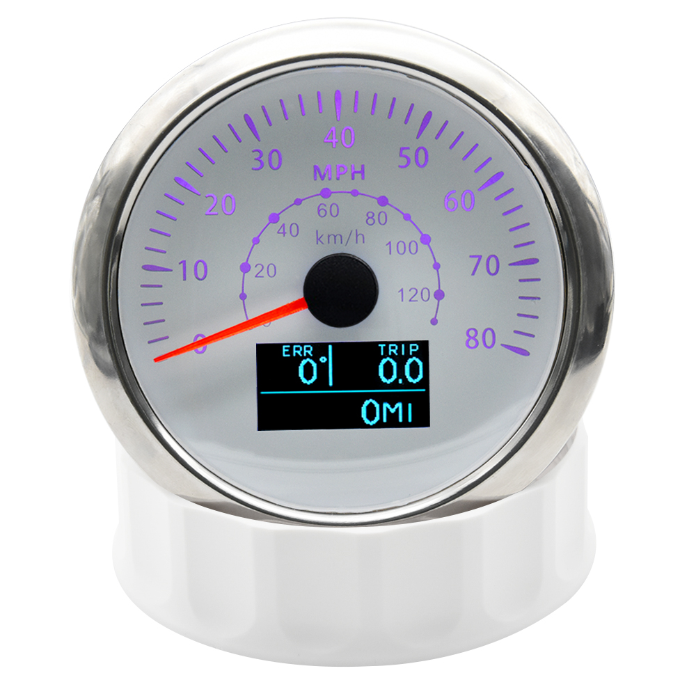 80MPH 120KMH Gps Snelheidsmeter 3 In 1 85Mm Multifunctionele Gauge Met Cog Reis Totaal Kilometers Voor Auto Boot Motorfiets 7 Kleur Tegenlicht