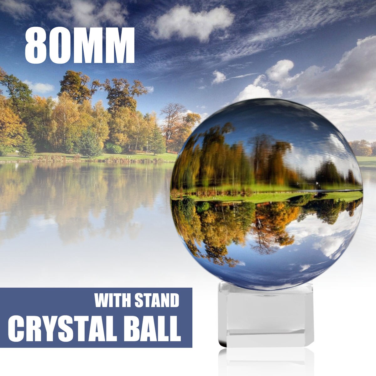 Fotografie Glas Kristall Ball Stehen 50/80mm Kugel Fotografie Foto Schießen Requisiten Objektiv Klar Runde Künstliche Ball Dekor: 80mm