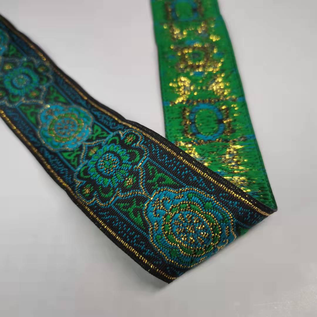 Ruban Jacquard tissé, 33mm de large, 7 yards, sangle pour chien, bricolage, plusieurs Styles: 4