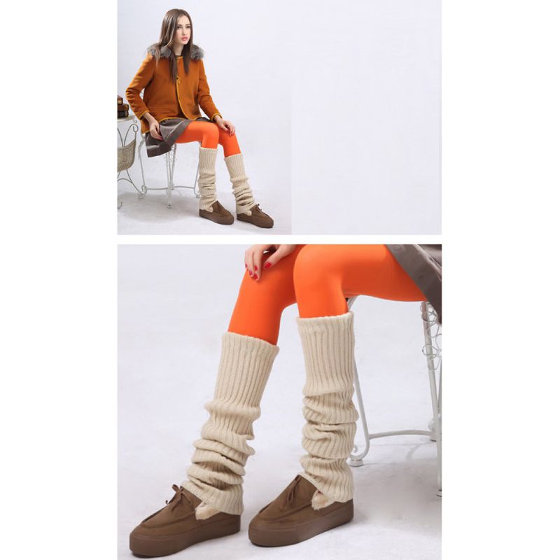 Women Leg Warmers Winter Warm Knee High Knitted Solid Crochet Leg Warmer Warm Boot Cuffs Beenwarmers Long Leg Warmer