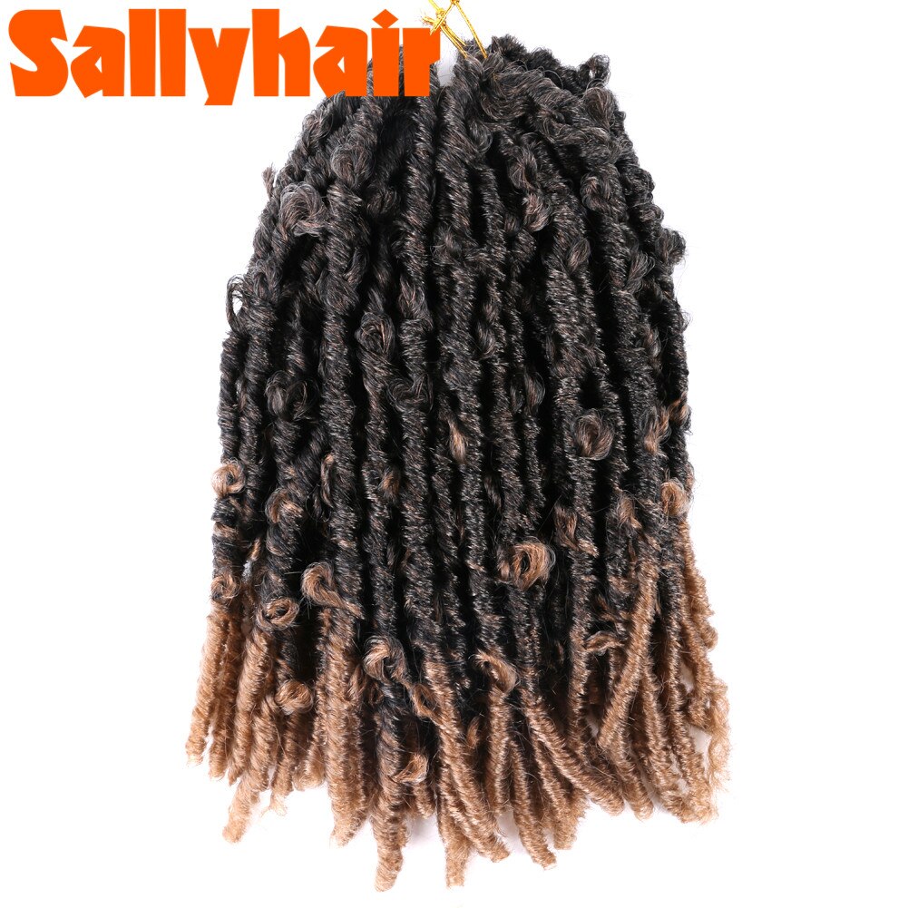 Sallyhair 14" Butterfly Locs Crochet Hair Distressed Butterfly Locs Crochet Braids Goddess Pre Looped Bob Locs Pre-Twist Braid: T27