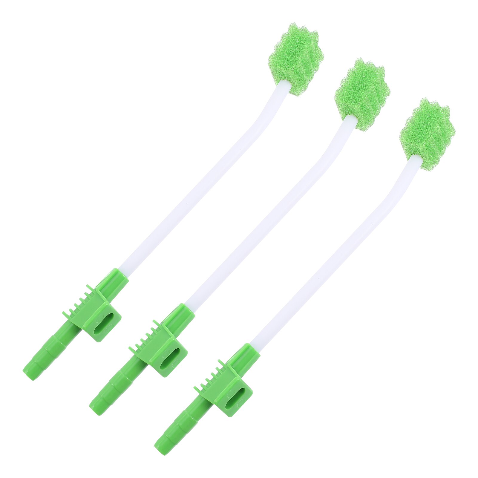 3Pcs Oral Swabs Sponge Sputum Remove Sponge Swab Disposable Oral Clean Stick: Green