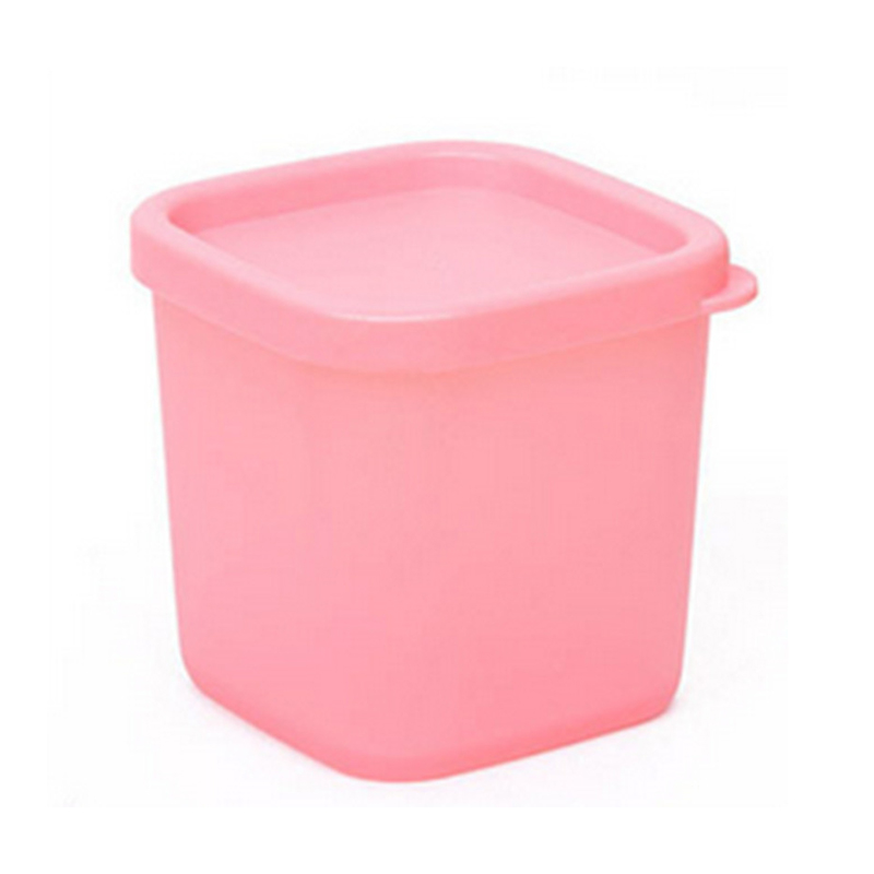 1 pc matkorn plastförvaringslåda med lock kök kylskåp frukt färsk förvaring behållare kylskåp mellanmål stapelbar låda: Rosa