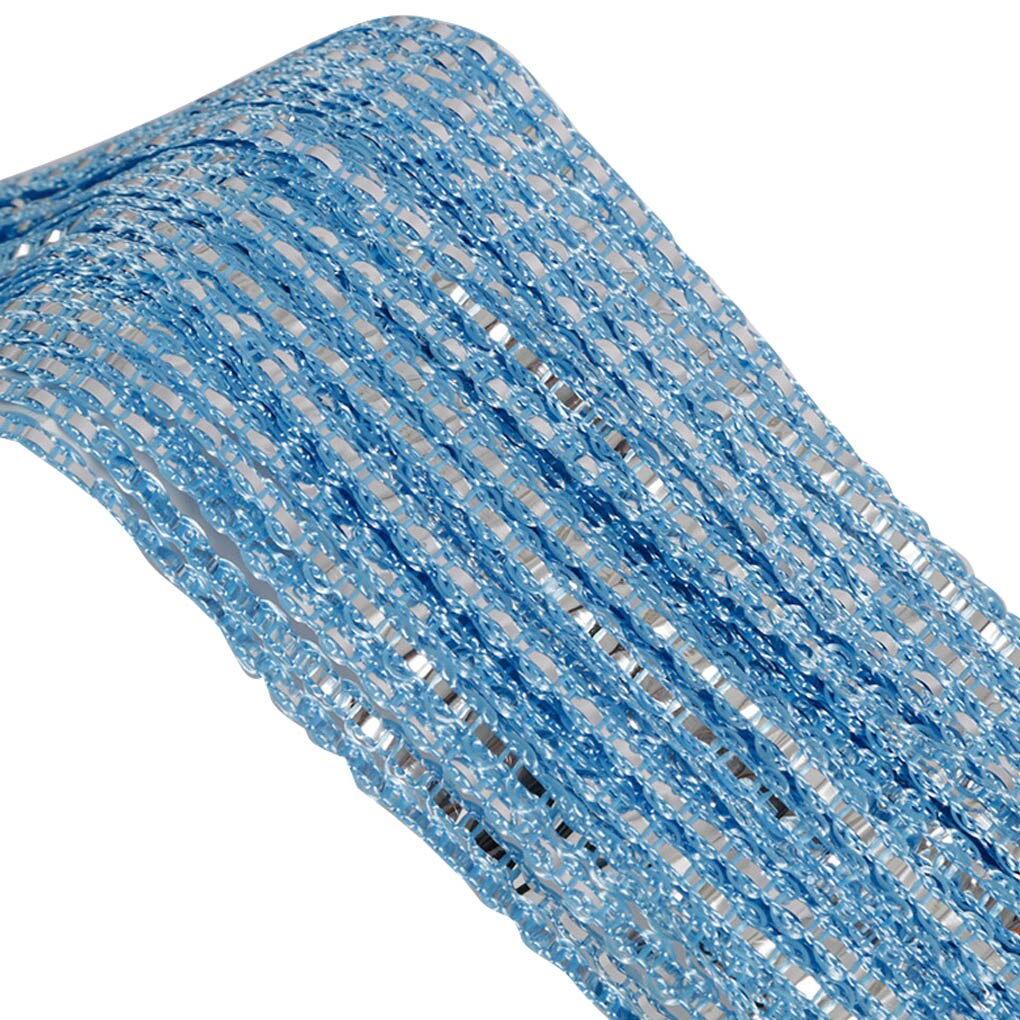 Newest Crystal Curtain Flash Line Shiny Door String Curtain Wall Panel Edge Window Room Divider Blind Tassel Screen: Sky blue