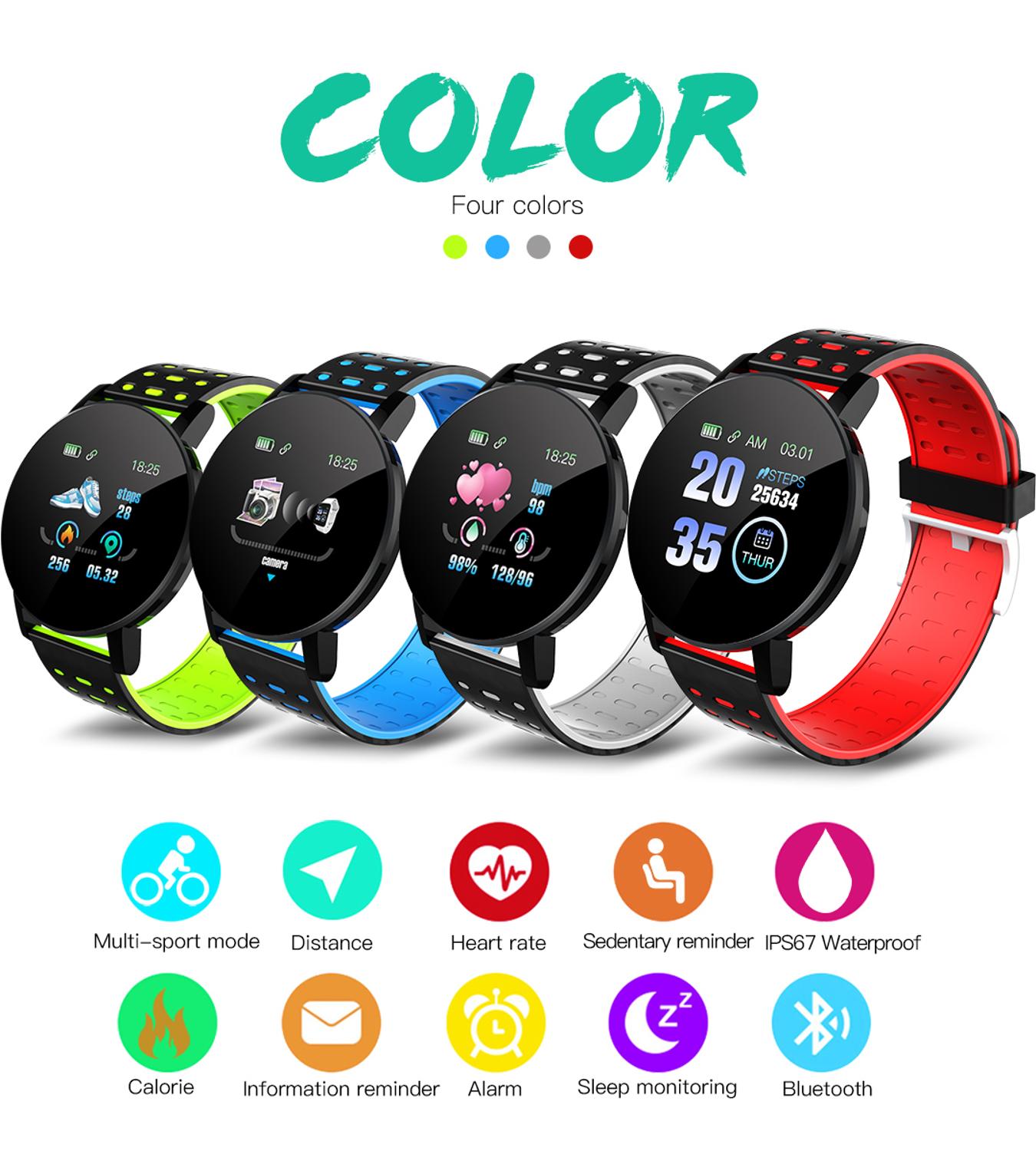Smart klocka dam män smartwatch för android ios​ smart pulsarmband sportklocka smart armband vattentätt dropsh