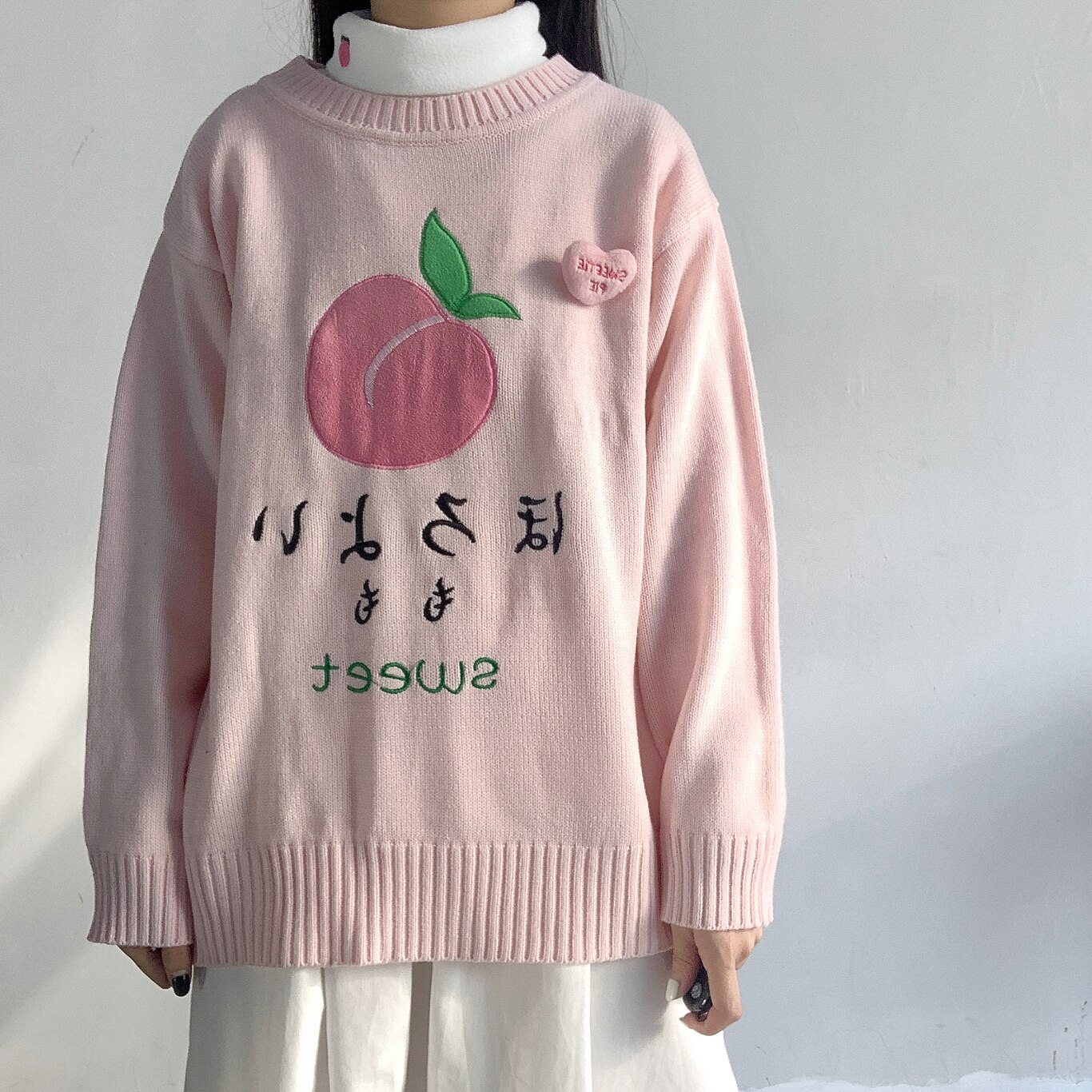 Sweater Vest Women Long Sleeve V-neck Kawaii Printed Solid Knitting Leisure Sweet Cute Students School Streetwear Clothing Women