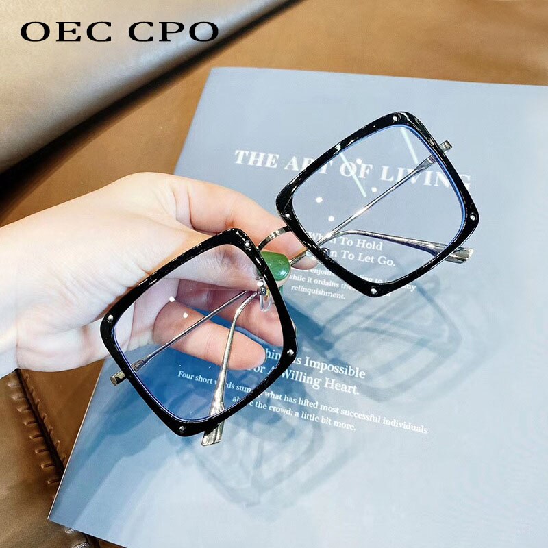 OEC-Verwaltung CPO Damen Platz Gläser Rahmen Frauen Trend Transparente Gläser Rahmen Männer Klare Gläser Brillen 0630