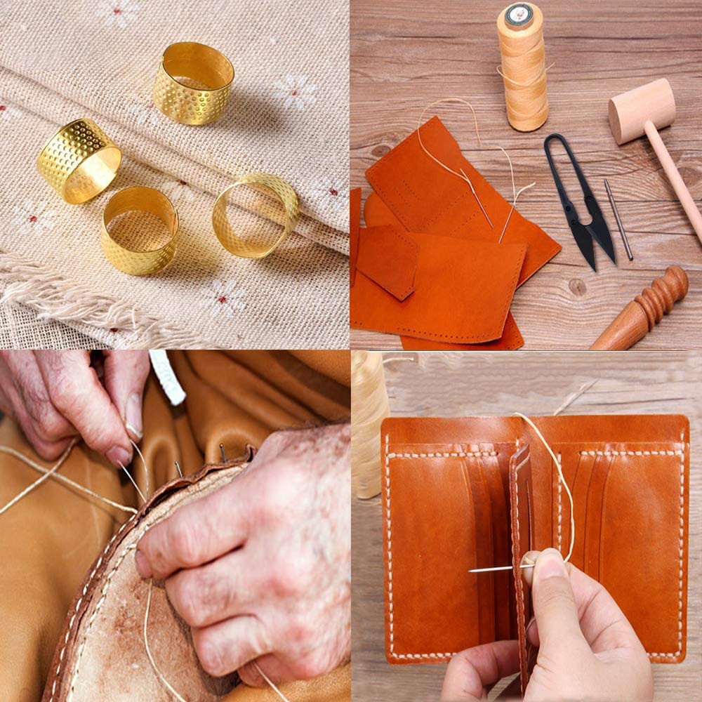 LMDZ Convenient Leather Craft Sewing Kit 22 Pieces Leather Sewing Repair Kit with Simple Method for Beginner-Leather Sewing Tool