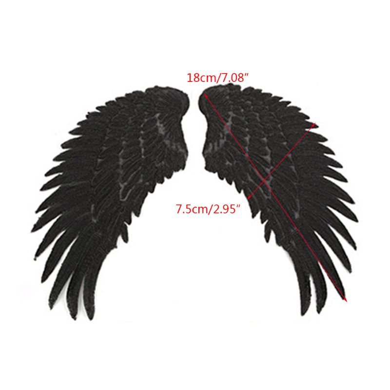 5 par błyszczące cekiny skrzydła anioła żelazko na plastry słodkie kolorowe piórka zdobienie robić szycia naszywka ubraniowa DIY wystrój