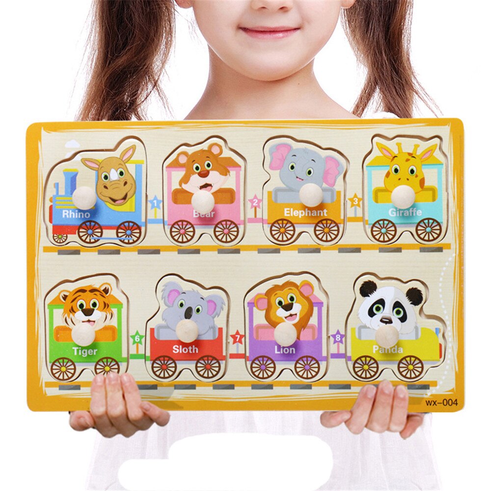 Brain Game Puzzles Toys Kids Educational Wooden Toy Animals Numbers Learning Puzzle Jigsaw Board Wood Baby Funny Toys