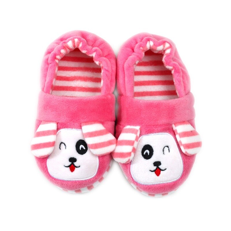 Ulknn kinderschoenen jongens meisjes cartoon panda meisjes huisschoenen voor kinderen winter jongens binnen slaapkamer pantoffels warme fluwelen baby: Hond / Binnenzool 19.5cm
