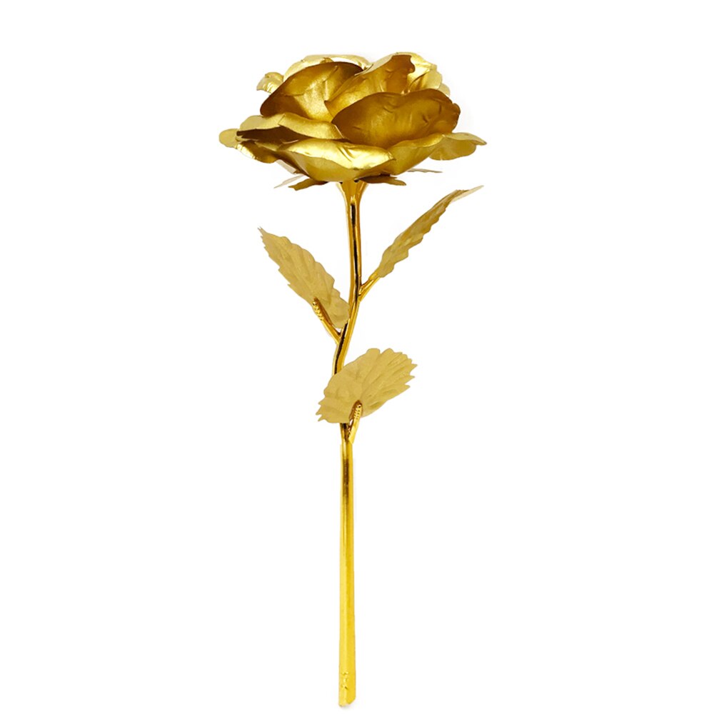 Alla hjärtans dag rosblomma 24k guldfolie rosblomma guldpläterad ros dekorativ bästa rosbukett: Gyllene