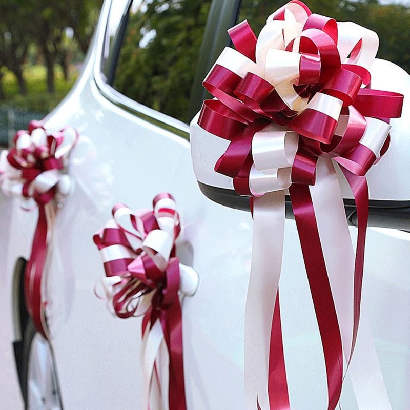 DIY Aanwezig Doos Linten Boog Wrappers 10pcs String Pull Bloem Bal Cadeau Verpakking Bruiloft Evenementen Verjaardag Decoratieve Auto Strik