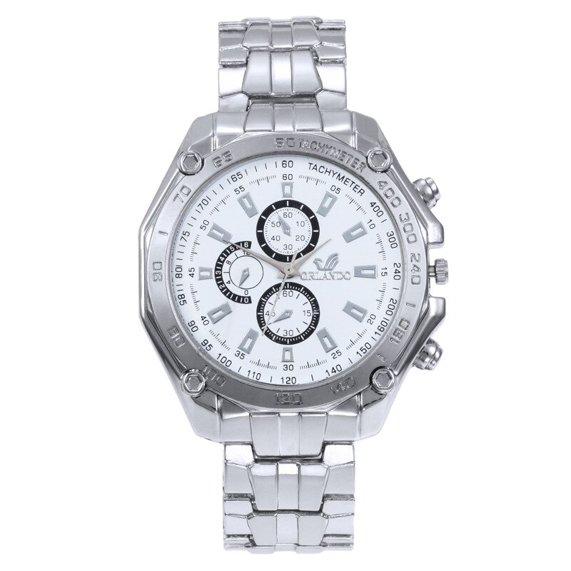 Reloj LOLIA de cuarzo dorado, reloj de pulsera de acero inoxidable para hombre, vestido clásico, relojes de negocios para hombre: Silver