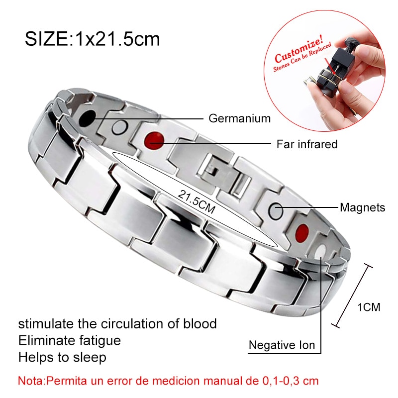 Men Women Healthy Magnetic Bracelet 3 Health Care Elements Relieve Fatigue Improve Sleep Reduce Fat Magnets Bangles Lovers