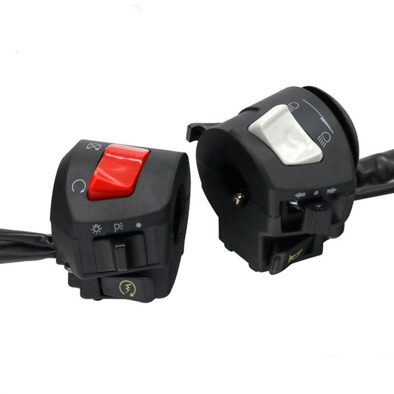 22mm Universal Motorcycle Switch Assembly Handlebar Left Right Control Switch Turn Signal Electric Fog Lamp Light Switches