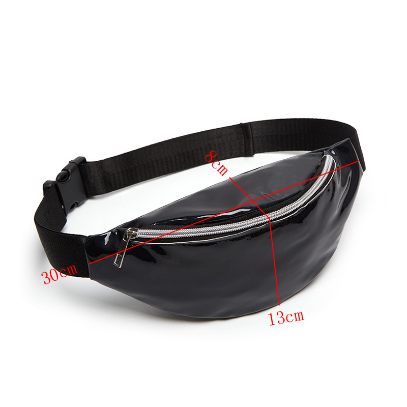 taille sac femmes taille Packs rose argent Fanny Pack femelle banane ceinture sac dames poitrine téléphone pochette holographique géométrique