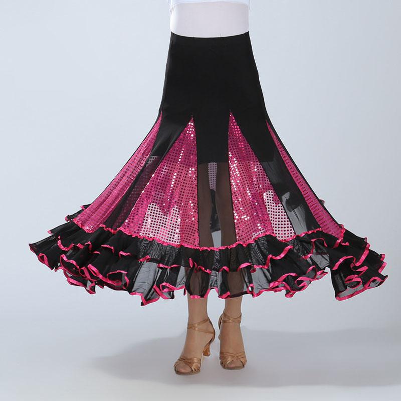 National Standard Dance Waltz Square Dancing Skirt Performance Modern Flamengo Ballet Ballroom Costumes: Pink